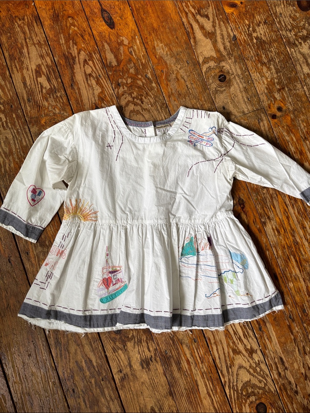 HOLDING HORSES White Blouse with Pink Accent Stitching